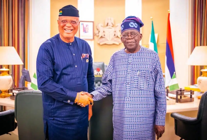 JUST IN: Gov Eno Meets Tinubu In Abuja Days After Dumping PDP For APC [Photos]